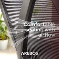 AREBOS Silla de oficina ergonómica, silla de escritorio con reposacabezas ajustable - details 13