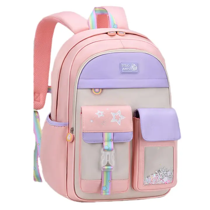 Bonita mochila informal y colorida para niños, mochila para La Escuela Primary de adolescentes, mochilas para bibliotecas de primary para adolescentes, color rose-L - 1