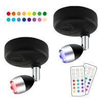 1/2pcs Luz De Noche LED Inalámbrica RGB Rotativa Para Iluminación De Resaltos Pared Y Armario Con Pilas Incluidas Luz De Ambiente Para Interior - details 15