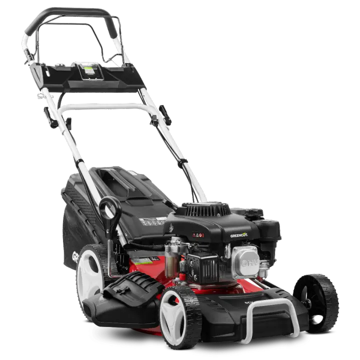 GREENCUT GLM770XE - Cortacésped Gasolina 150cc, Arranque eléctrico Motor 4 Tiempos, Sistema Recogida 4 en 1 Mulching - 1