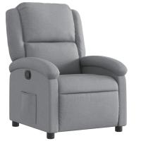vidaXL Sillón reclinable de tela Gris claro, Gris oscuro, Negro Sillon Dormitorio Sillon Comodos Silla Relax Sillón Sofá - details 1