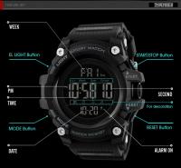 Reloj Deportivo SKMEI 1384 Para Hombre Con Cronógrafo Y Contador Regresivo Resistente Al Choque Pantalla Digital Suave De PU Apta Para Natación 5Bar - details 5