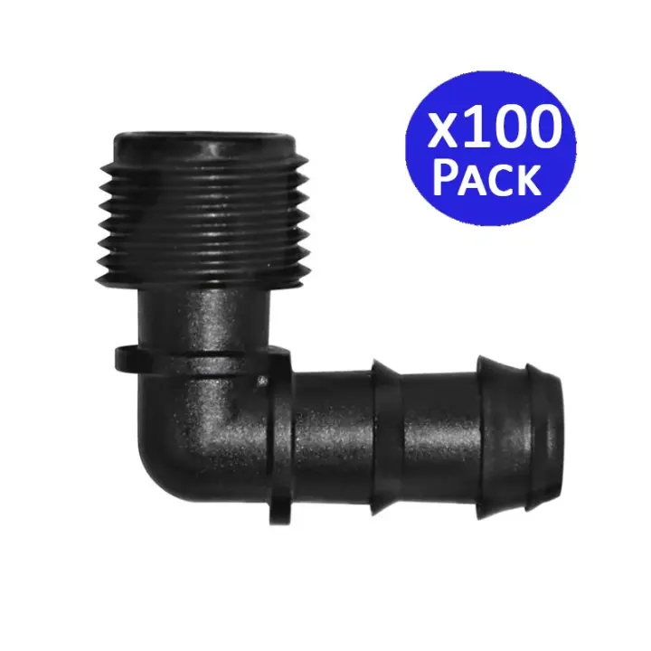 Suinga Pack de 100 Codo Goteo 16mm para Tubería de Riego con Aspersores y Difusores - 1