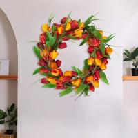 Nueva Rama De Tulipán Imitada Cifrado Para Decoración De Casa Y Boda Al Aire Libre Adorno De Puerta Corona De Flores De Tulipán - details 5