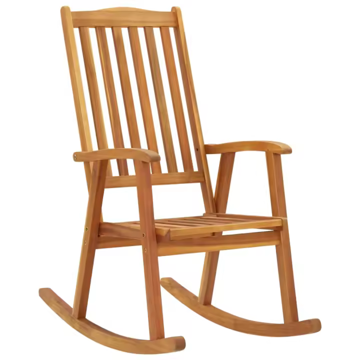 vidaXL Mecedora de madera maciza de acacia - 1