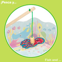 Juego de pesca magnética Montessori Lisciani con animales de madera, 32 piezas - details 1