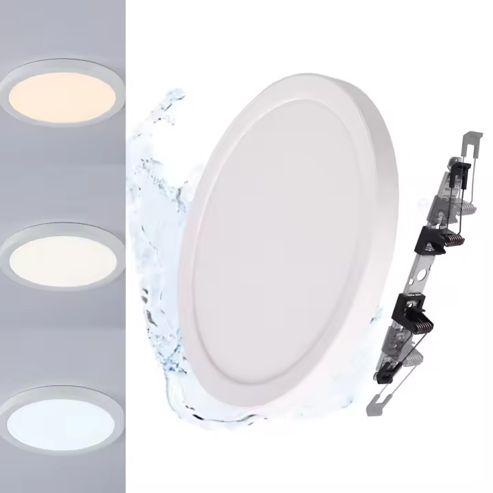 ALPINALUZ  Plafón LED Downlight Foco Ø225mm 18W IP44, Empotrable/Superficie, CCT 3000K/4000K/6000K, Ultra Fino 17mm, Adaptable Agujero Ø65-200mm - 1