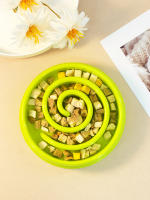 Tazón De Alimentos Para Mascotas Con Diseño Espiral Anti-Enchufe Para Perros Y Gatos Tazón Lento De Alimentos Para Animales De Compañía - details 4
