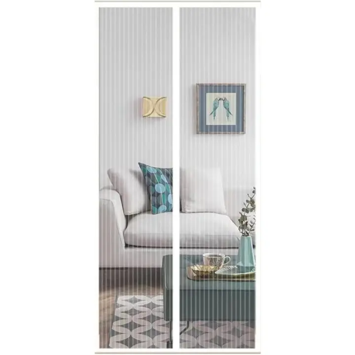 Cortina Mosquitera Magnética para Puertas, Versión Actualizada 85x205 cm Puerta de Malla Magnética, Blanco Cortinas para Puertas Exteriores, Fácil de Instalar y Lejos de Los Mosquitos - 1