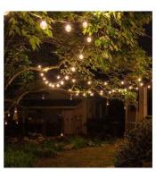 Sanda - Guirnaldas Luces Exterior 10 Metros - 10 Portalámparas Led E27 - Negro - Cable Impermeable - TIRA DE PORTALAMPARAS 10CASQUILLOS - Amplia Cobertura - details 2