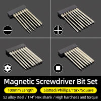 Juego De Puntas De Destornillador Magnético 100mm Slotted Phillips Torx Cuadrado 1/4" Tornillo S2 Acero Herramientas Manuales - details 0