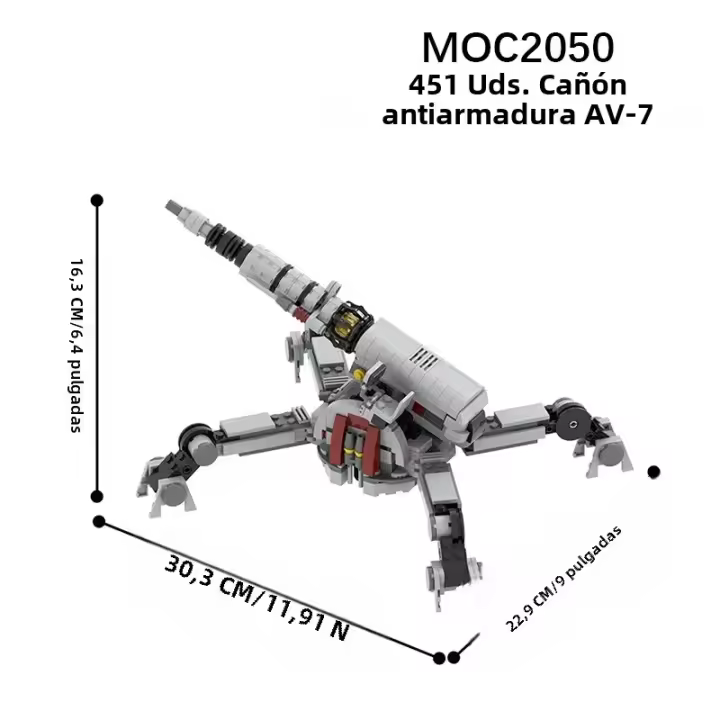 MOC 451PCS Anti-Armor Cannon Serie Militar Bloques De Construcción DIY Juguete Educativo Para Niños Regalo De Navidad Tema De Guerra Y Ciencia Ficción - 1