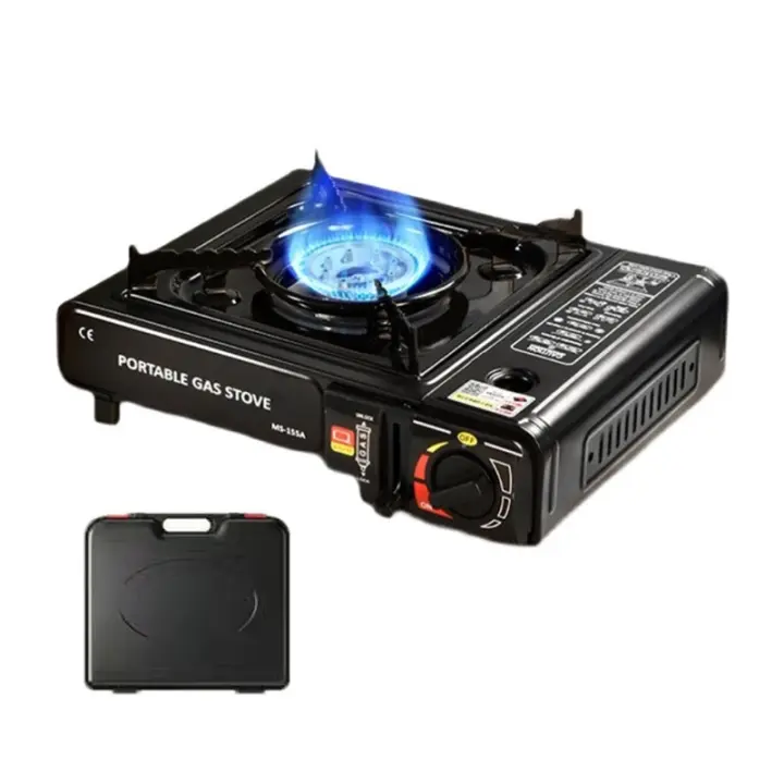 Horno portátil para exteriores, Se puede usar de dos maneras，Con maleta，estufa de gas ajustable de 2900 W, estufa liviana, equipo de cocina para acampar, equipo de emergencia, perfecto para cocinar en campamentos, compatible con carrito o cilindro de gas. - 1