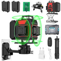 Nivel Láser Profesional 16 Líneas con Haz Verde, Autonivelación 360° ±3°, Alarma por Inclinación >3°, Alcance 30m/±1.5mm, IP54, Batería 2400-3600mAh (Hasta 8h), 110V-220V - Incluye Trípode y Maletín Resistentes - details 5