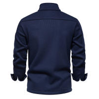 2024 otoño e invierno nuevo estilo terciopelo engrosado waffle chaqueta de punto con solapa para hombre abrigo con bolsillo tops para hombres - details 15