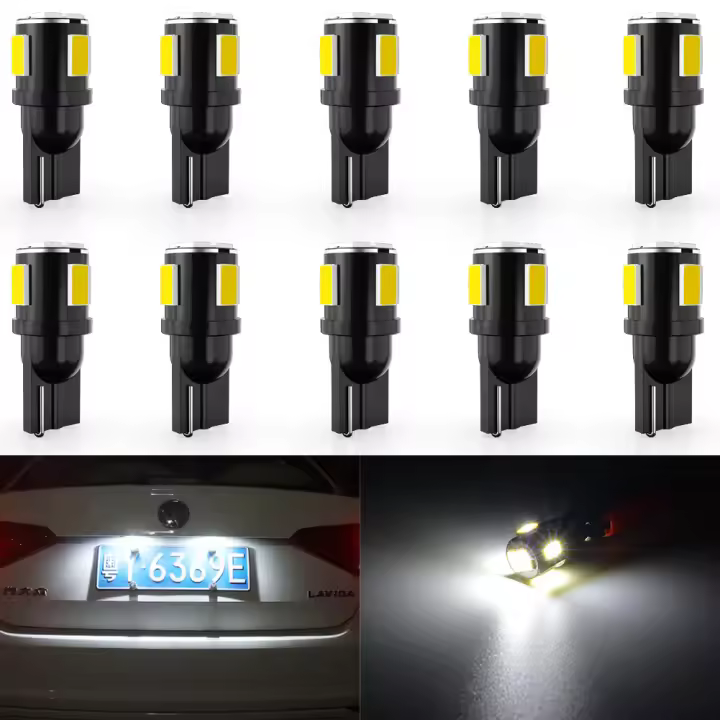 10Pcs Lámparas LED T10 W5W Blancas 6000K Super Brillantes Para Coche Lámpara De Lectura Interior Puerta Maletero Tronco - 1