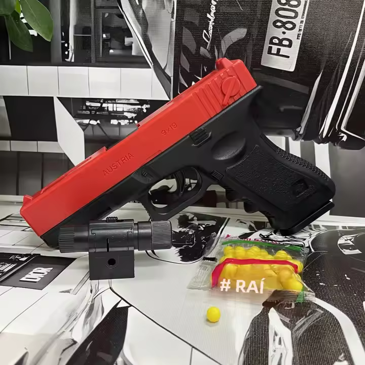 Pistola De Airesoft Manual G17 Juguetes De Arma Deportiva Al Aire Libre Con Laser Para Niños Y Adultos Regalo - 1