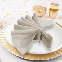 6 Piezas De Toallas De Comedor De Lino Y Algodón Flax Natural Con Esquinas Mitrales Para Boda Toallas De Comedor De Tela Natural - details 1
