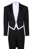 Traje De Noche Negra Para Hombre Estilo Italiano Ajustado Tuxedo De Boda Triciclo Con Chaleco Y Pantalones Conjunto De Comida Formal - details 1