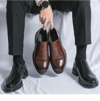 Zapatos Casuales Para Hombre 2024 Nueva Tendência Brogue De Cuero Carved Simple Y Elegante Zapatos Slip-On Para Negocios Y Vida Diaria - details 3