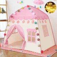 Tienda de juegos para niños Princess Prince Castle Tienda de juegos para niños Playhouse con luces de hadas Oxford Cloth Indoor Outdoor Niños Navidad y regalo de cumpleaños (Rosa) - details 0