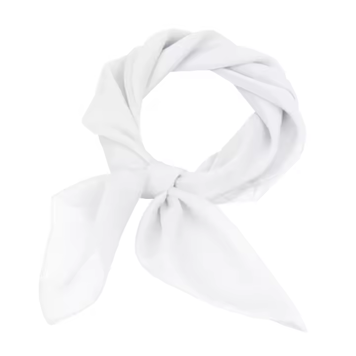 Pañuelo cuadrado de gasa para el cuello, pañuelo decorativo, bufanda de baile, blanco - 1