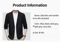 Traje De Verano Para Hombre En Seda De Hielo Color Sólido Transpirable Y Elástico Alto Escudo Solar Ligero Para Primavera - details 10