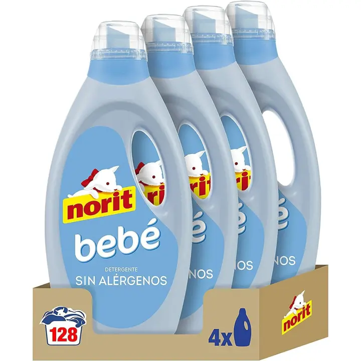 NORIT Bebé – Detergente líquido para ropa de bebé y pieles sensibles/atópicas – Pack 4 × 1125 ml (4.5L) - 1
