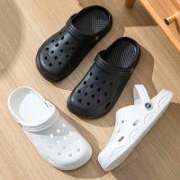 Sandalias De Verano Para Hombre Con Salida Hollow out Antideslizante Suave Bajo Grueso Tacones Jardín Zapatos Ligeros - details 4