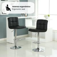 LUTODY - Pack 2 Sillas de Comedor Bar Giratoria 360°, Altura Regulable, Asiento de Cuero Sintético - Silla estilo Moderno para Hogar y Comercio - details 3
