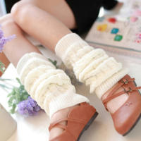Calentadores De Piernas Para Mujer Sweet Girl Cubren Hasta La Rodilla Tejidos En Acrílico Color Sólido Para Otoño E Invierno - details 13