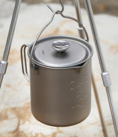 Tiartisan Tetera De Café Con Manija Plegable Y Tapa Para Camping Al Aire Libre Hacer Café En La Montaña Tierra Fria Material De Titanio - details 14