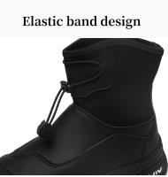 Botas De Biker Casuales Para Hombre De Color Negro Talla Grande Con Plataforma Elástica Botines De Piso Alto De Moda Para Invierno - details 4