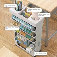 Estante De Libros Móvil De Piso Con Ruedas Gran Capacidad Multi-capa Para Estudio Estante De Almacenamiento De Ruedas Para Mesa - details 9