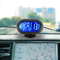 Reloj Digital Para Coche 3 En 1 Voltímetro Termómetro Y Luz De Fondo LCD 12V/24V Accesorio Interior Para Automóviles - details 0