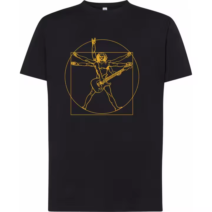 Camiseta Hombre de Vitrubio con guitarra Da Vinci  - | Algodón | Manga Corta y Manga Larga - Tejido tubular, sin costuras laterales. - Punto liso - 1