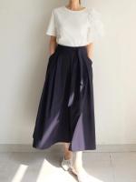 Falda Midi A-Line Elegante De Cintura Alta Para Mujer REALEFT Con Bolsillos Estilo Coreano Casual Suelta Y Solidaria Con Cinturón - details 38
