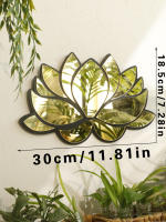 Espejo De Pared En Acrílico Con Flor De Loto Decorativo Moderno Para Sala De Estar Dormitorio Y Oficina Decoración De Madera Para El Hogar - details 6
