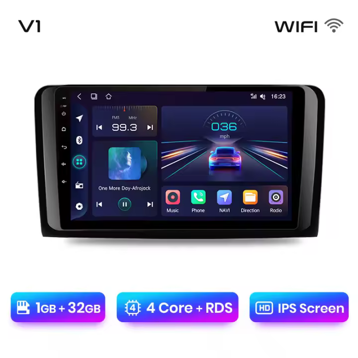 Junsun Tech Android 13 Radio para Mercedes Benz M-Class W164 GL-Class X164 ML GL de Coche con Chip Qualcomm de 8 Núcleos CarPlay Inalámbrico Autorradio Estéreo Pantalla HD Multimedia - 1