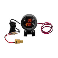 Gauge Digital LED Redondo Para Coche Camión Moto 2 En 1 Temperatura Y Voltaje Medidor De Temperatura Y Voltaje 12V 24V - details 9