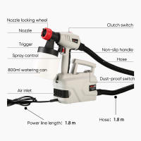 800ML Detachable Power Electric Paint Sprayer Furniture Steel Coating Airbrush Home&Outdoors Latex Paint Spray Gun - details 1