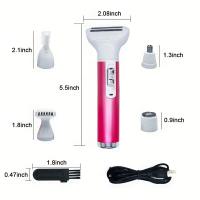 Afeitadora Eléctrica Para Mujer Cuidado Intimo Peluca De Axilas Y Vello Pubico Todo En Uno Recargable Con Multiple Accesorios - details 8