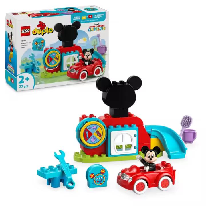 LEGO 10454 Casa y Coche de Mickey Mouse Duplo contiene 27 piezas - edad 2+ años. 25L10454 - 1