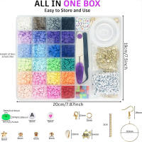 Kit De Joyería DIY Con 6000 Pcs De Bolas De Arcilla Polimérica De 6mm En 24 Colores Con Colgantes Y Cuerdas Elásticas - details 2