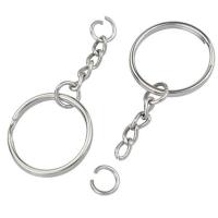 30PCS Anillo De Split Con Cadena Y Anillos De Salto Plata Metal Partes Abiertas Y Conector Para Joyería DIY Unisex - details 2