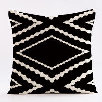 Juego de 4 fundas de almohada decorativas geométricas negras de 40 x 40 cm, ideales para patio, jardín, banco y sofá. Cuidado de la ropa de cama. - details 1