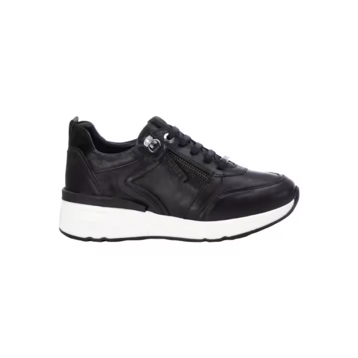 zapato deportivo piel monocolor con cuña de 3cm y cremallera lateral del carmela - 1