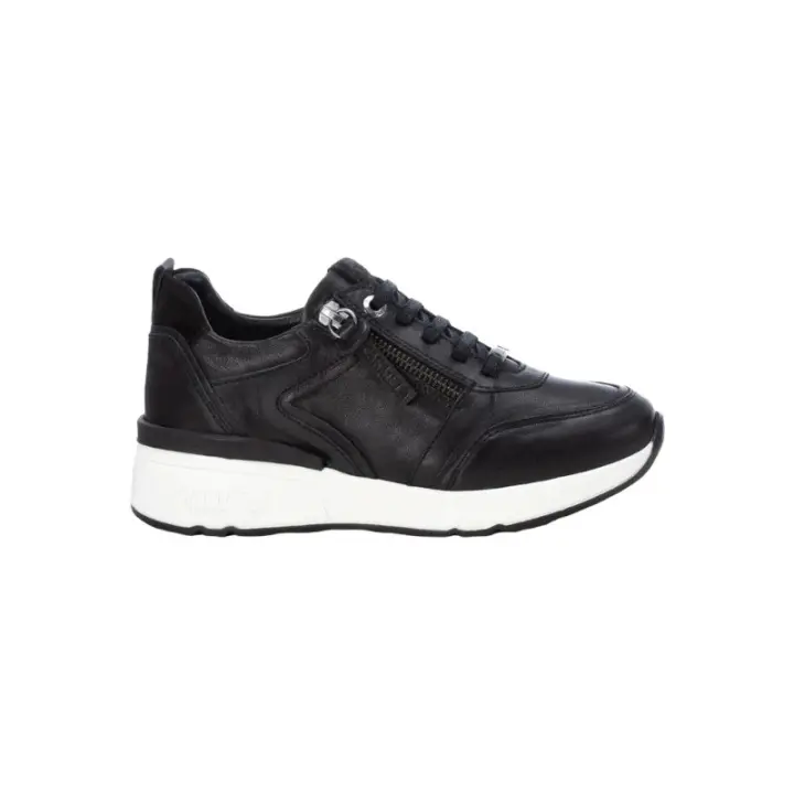 zapato deportivo piel monocolor con cuña de 3cm y cremallera lateral del carmela - 1