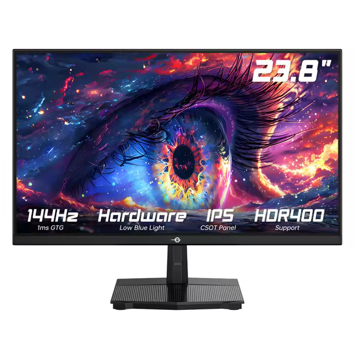 TITAN ARMY Monitor Gaming 24 Pulgadas P2418C, 144Hz FHD 1920*1080 Pantalla IPS, 1ms GTG, 111% sRGB, FreeSync, HDR, Luz Azul Baja, Soporte Ajustable, DP & HDMI x2, Windows Mac PC, FPS MOBA RTS RPG Gaming - 1