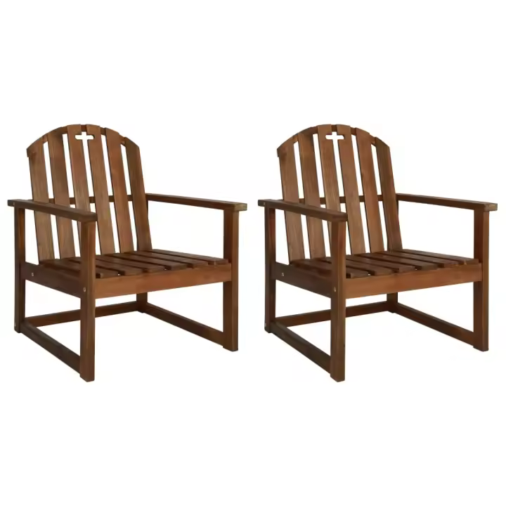 vidaXL Sillones de jardín 2 uds madera acacia maciza - 1